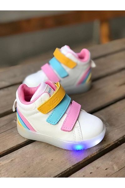 Vicco Size 22-34 Lighted Orthopedic 3-Stripes High Top Children's Boots