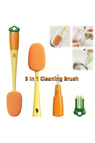 mrtbilisim 3 Fonksiyonlu Biberon Temizleme Fırçası Biberon Meme Ucu Temizleyi...