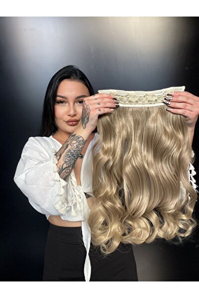 Suzan Peruk Dalgalı Geniş Parça Yarımay Çıtçıt Saç Küllü Kumral