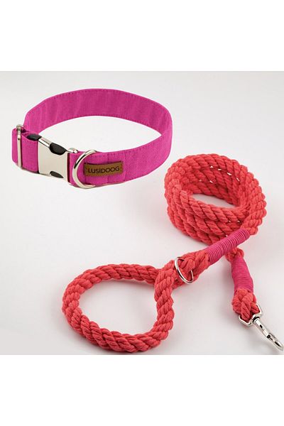 Lusi Doog Dog Leash Set Dog Collar Dog Travel Rope