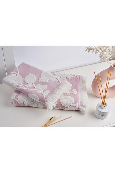Marie Claire OZN Claire Σετ πετσετών 2 τεμαχίων Indentern Jacquard Vera Dried Rose OZNstre 1094633