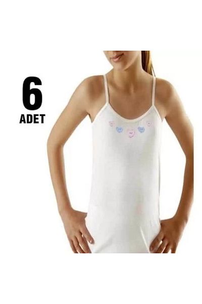 MarkaTurko PASSION GIRL'S EMBROIDERED ATHLETE WITH STRING STRAP 6 PACK