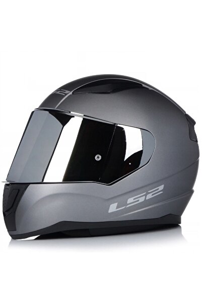 LS2 Rapıd 2 Mat Tıtanıum Full Face Motosiklet Kaskı Gri Camlı ve Şefaf Camlı