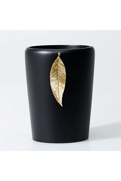 Selim Διανομέας υγρού σαπουνιού Leaf Μαύρος Χρυσός