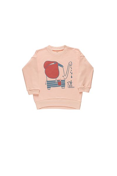 Little Yucca "Grow" Salmon Color Organic Cotton Raglan Sleeve Sweatshirt