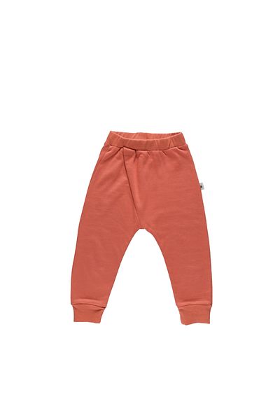Little Yucca Terracotta Colored "Cross" Ribbed Organic Cotton Trousers