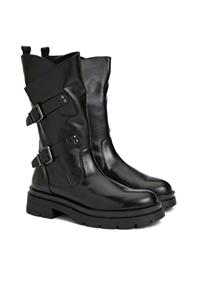 Dıvarese Siyah Kadın Deri Bot