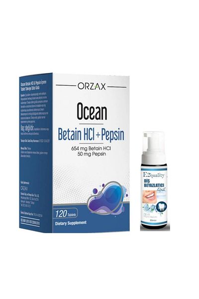 Ocean OrzaxBetainHci+Pepsin- 120 Tablets Food Supplement, Whitening Foam Gift