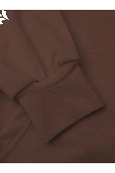 Benisengiydir Ανδρικό φούτερ με κουκούλα σε καφέ χρώμα Enjoy Freedom