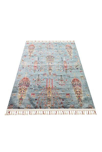 Eko Halı Antique Atk 09 Aqua Kolay Kullanımlı Kaymaz Karabağ Ve Antik Desenle...