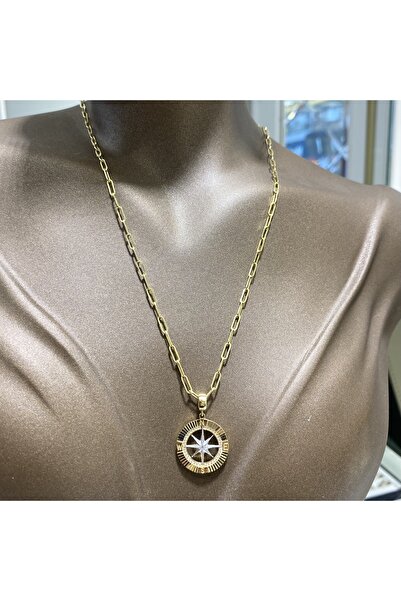 DİLEK KUYUMCULUK Altın pusula kolye
