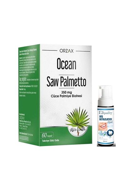 Ocean Orzax Ocean Saw Palmetto 60 Capsules - Teeth Whitening Gift Foam