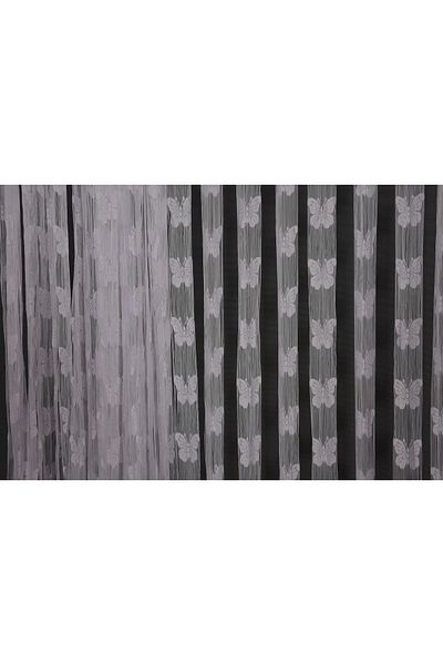 AKÇA TEKSTİL BUTTERFLY MODEL BROKEN WHITE COLOR STRING CURTAIN READY BUTTONS STITCHED STRING CURTAIN 300*270 cm