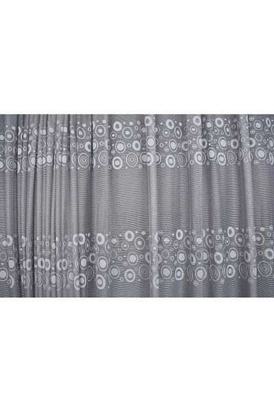 AKÇA TEKSTİL KDK 1560 PATTERN GRAY COLOR SINGLE WING Ready planted Pleated Background Curtain 300*260 cm
