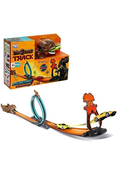 Prestij Oyuncak Boxed Dinosaur Car Launch Play Set 99905A,Fun Race Track for Kids S