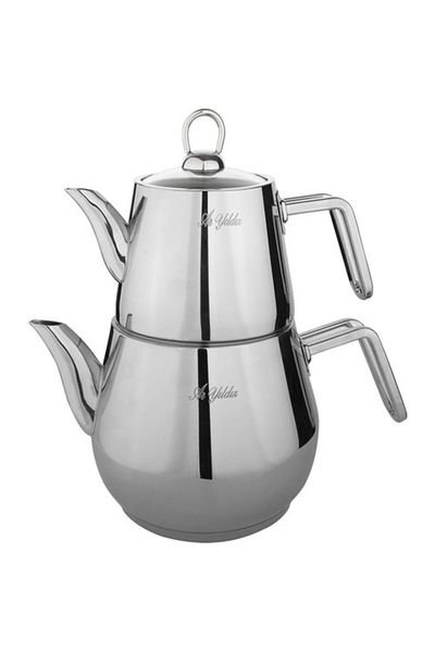Aryıldız Solid Medium Steel Teapot Set