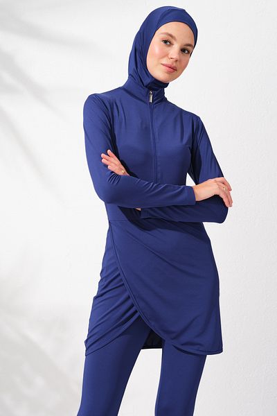 Pierre Cardin Costum de baie Hijab cu mânecă lungă și fermoar Costum de baie Hijab cu mânecă lungă și fermoar 231914 _INDIGO