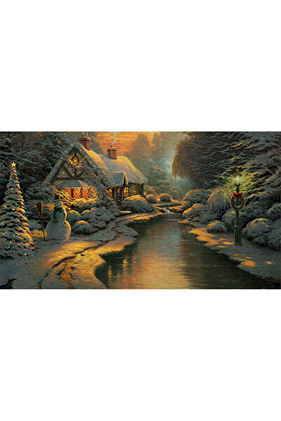 Aden KAR VE NOEL MANZARA KANVAS TABLO