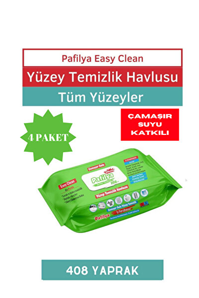 Pafilya Çamaşır Sulu Easy Clean Yüzey Temizlik Havlusu 4x102 (408 Yaprak)