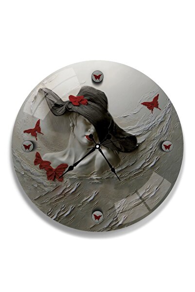 EMYA HOME ساعة زجاجية منحوتة - 40 سم