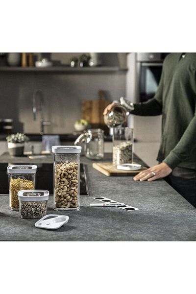 ZWILLING Fresh & Save Cube Borosilicate Plastic Vacuum Food Storage Container Set, S / 6-Piece Transparent-White