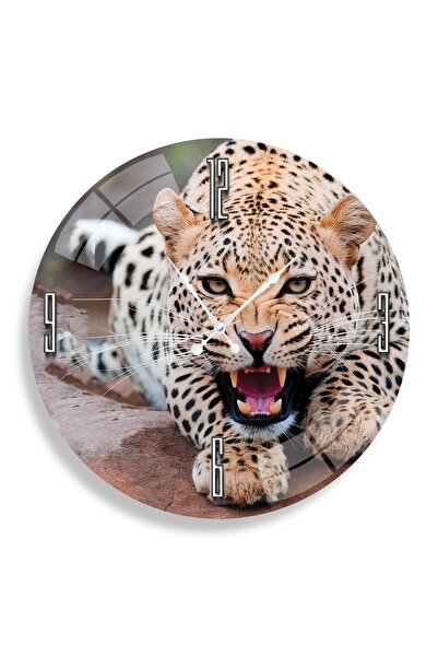 EMYA HOME Ceas din sticlă leopard - 40 cm