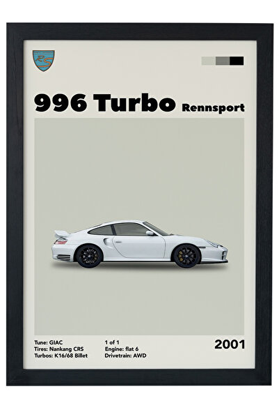 gxe.art Porsche 996 Turbo-2001 V1 Car Serie Design special Poster cu cadru negru