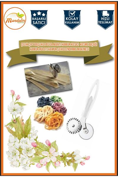 mandalin reklam Double Head Pizza Ravioli Dough Cutter Cutting Knife Dough Roller Dough Forming Machine