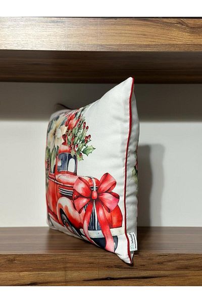 KIRLENTİM H1051 Digital Printed Double Sided Patterned Throw Pillow Cover with Piping Edges
