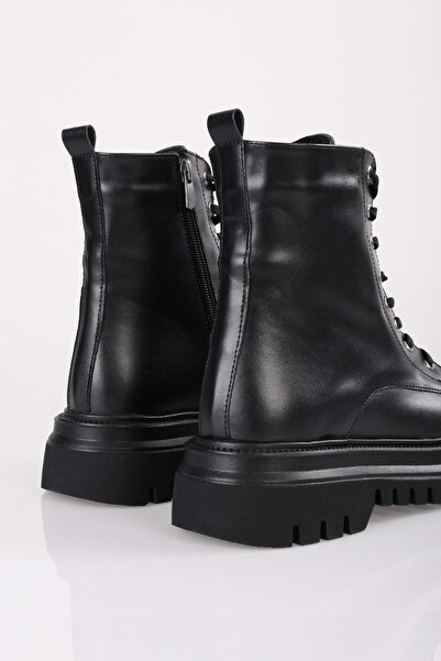 Shoeberry Női Joop fekete fűzős vastagtalpú csizma