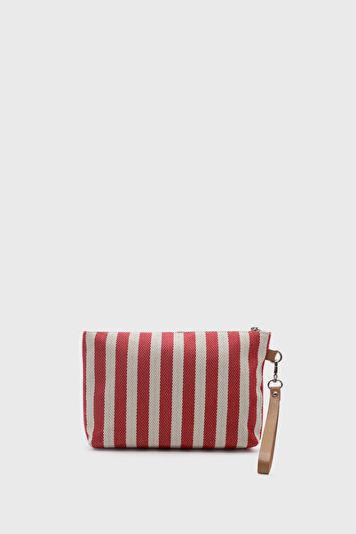 LUNABLU Women's Striped Linen Clutch Bag