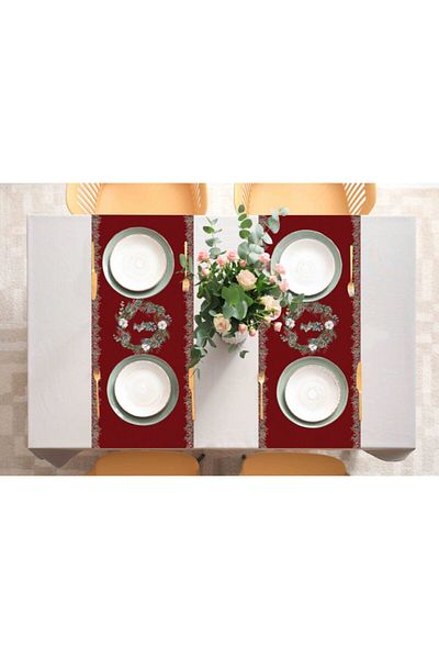 Adawall New Year's Themed Runner with Red Bell Detail