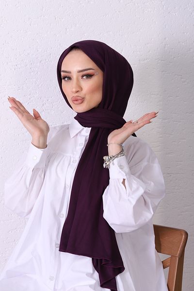 shalby Hijab Combed Shawl Blackberry