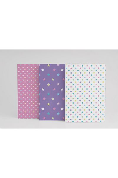 heybem 3-Piece Notebook Sets -A5 - Ruled - 13x21 Cm - 64 Pages