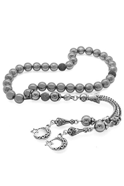 EbruHome مسبحة صلاة من الحجر الطبيعي من تيراهيرتز مصنوعة من المعدن المقاوم لل...