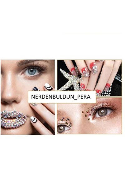 Crodle Kendinden Yapışkanlı 3 Mm Sticker 100 Adet Işıltılı Yüz Ve Vücut Taş V...