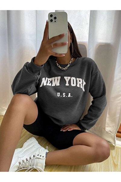 PALPİTO Ženska majica sa kapuljačom Smoked New York USA Štampano