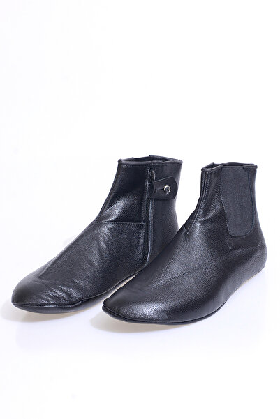 SOFTMEST Keçi Derisi Miflonlu Ve Lastikli Fermuarlı Mest Siyah