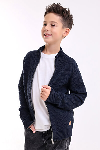 Matte MONACO BOY'S NAVY BLUE KNIT CARDIGAN