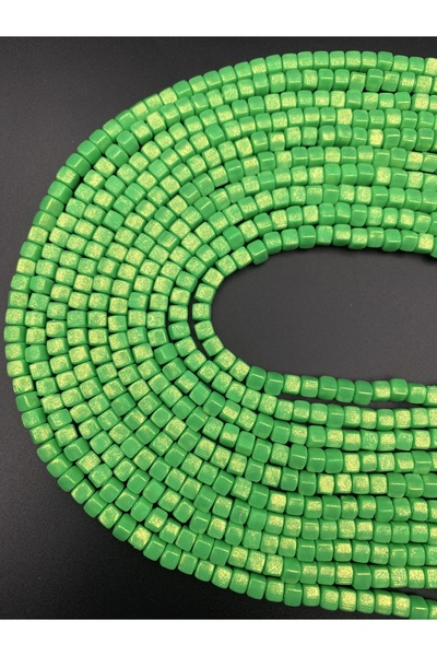 Hedef Bijuteri 6 مللي متر مكعب نموذج فيمو ، اللون الأخضر مذهب ، بيرليسسينت ، ...