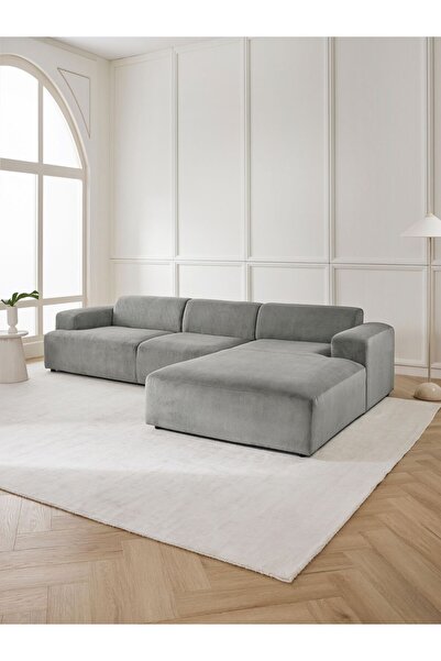 S Home Design Concept Molly Fitilli Gri Köşe Koltuk Sağ Köşe