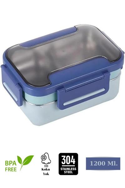 Vagonlife Food Container Two Layers Stainless Steel Easy to Lock Expiry Bowl – 1200 ml