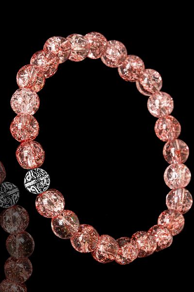 Tesbih Atölyesi Red Necef Stone Certified Bracelet - Silver Apparatus