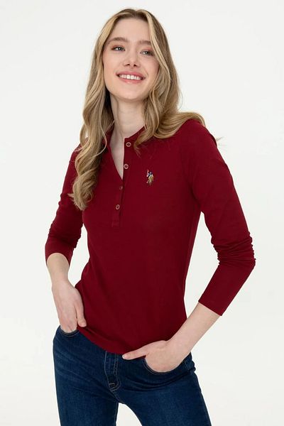 U.S. Polo Assn. Дамски бордов червен базов суичър