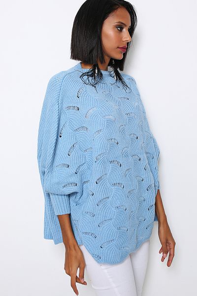 AVORWE Pulover Poncho din tricot Jacquard