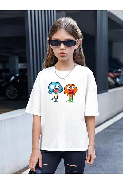 BENROMA 1 tricou este un cadou pentru achiziții de 6 și mai sus în coș - Tricou pentru copii cu imprimeu Gumball
