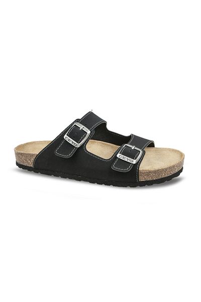 Ceyo , 9910-m1, Anatomical, Leather Insole, Orthopedic Men's Black Slippers