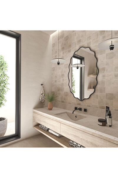 MKS Design 60x90 Asimetrik Ayna / Düzensiz Ayna / Asimetrik Ayna / Ayna Dekoru / Düzensiz Ayna / Lüks Ayna