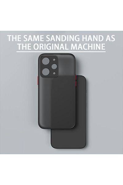 Fibaks حافظة هاتف Xiaomi Redmi 12 4G غير لامعة مضادة لبصمات الأصابع وغطاء سيليكون لحماية الكاميرا مع مفاتيح ملونة