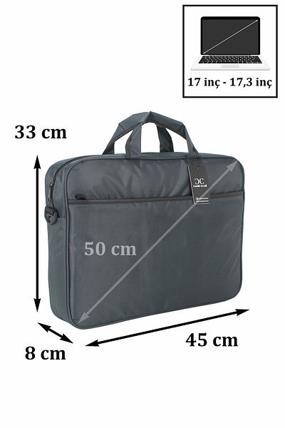 Case Club Large Size Handbag with Laptop Compartment, 17-17,3 inch A3 A4 Paper and File Compatible Shoulder Strap